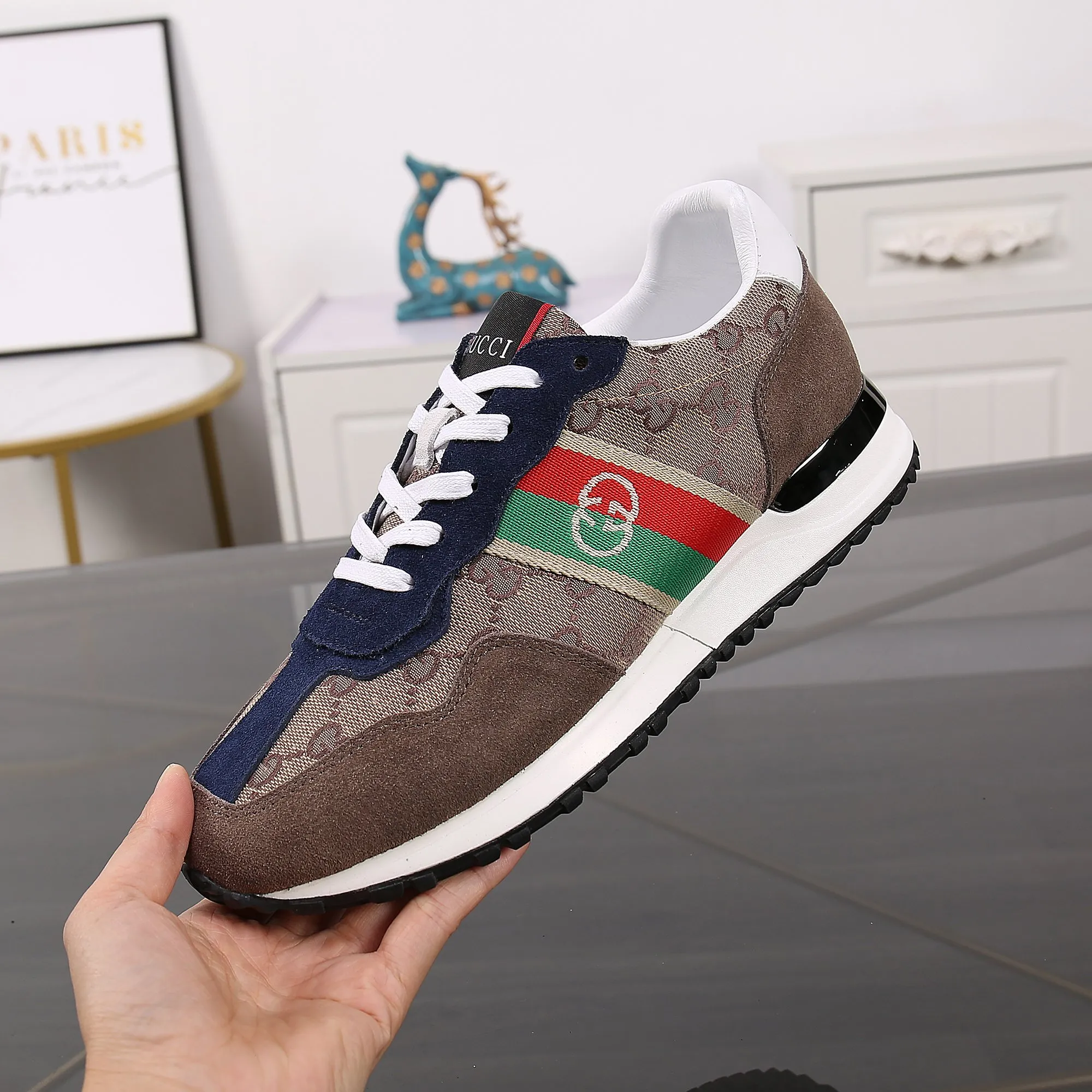 p420👾👾Spring new style is here again! [Gucci Sports Men's Shoes] Gucci fashionable casual men's shoes🇨🇳Original 1:1 mold opening, new models are available first💯Not high-profile but avant-garde, simple, low-key and fashionable, super versatile style🌿Made of original cowhide➕Sheepskin lining🎋The version is comfortable on the feet, and the workmanship is first-class🍍38-44 Large quantities in stock